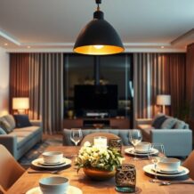Oświetlenie nad stołem w salonie z jadalnią: jak dobrać lampy, unikając najczęstszych błędów i pułapek