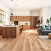 Podłoga jako naturalny podział kuchni i salonu: materiały, łączenia i praktyczne wskazówki